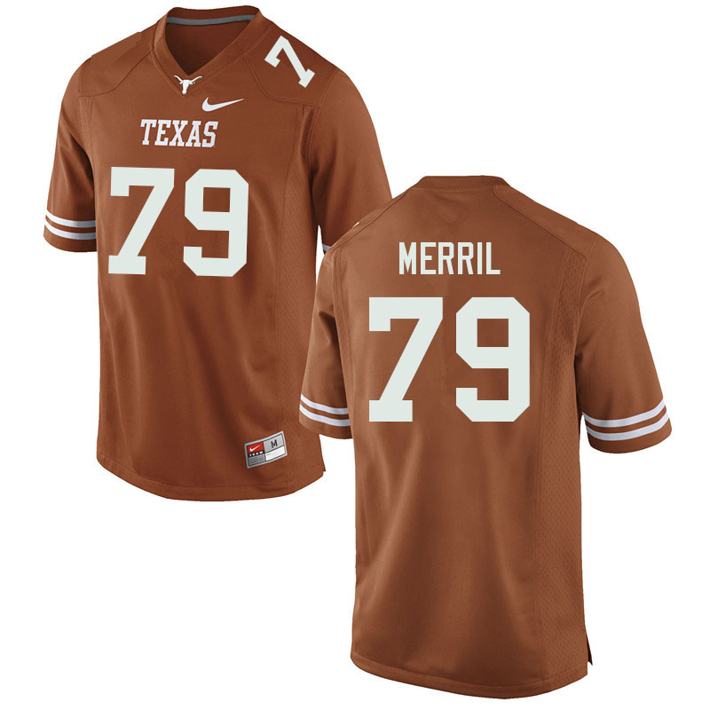 Men #79 Max Merril Texas Longhorns College Football Jerseys Sale-Orange